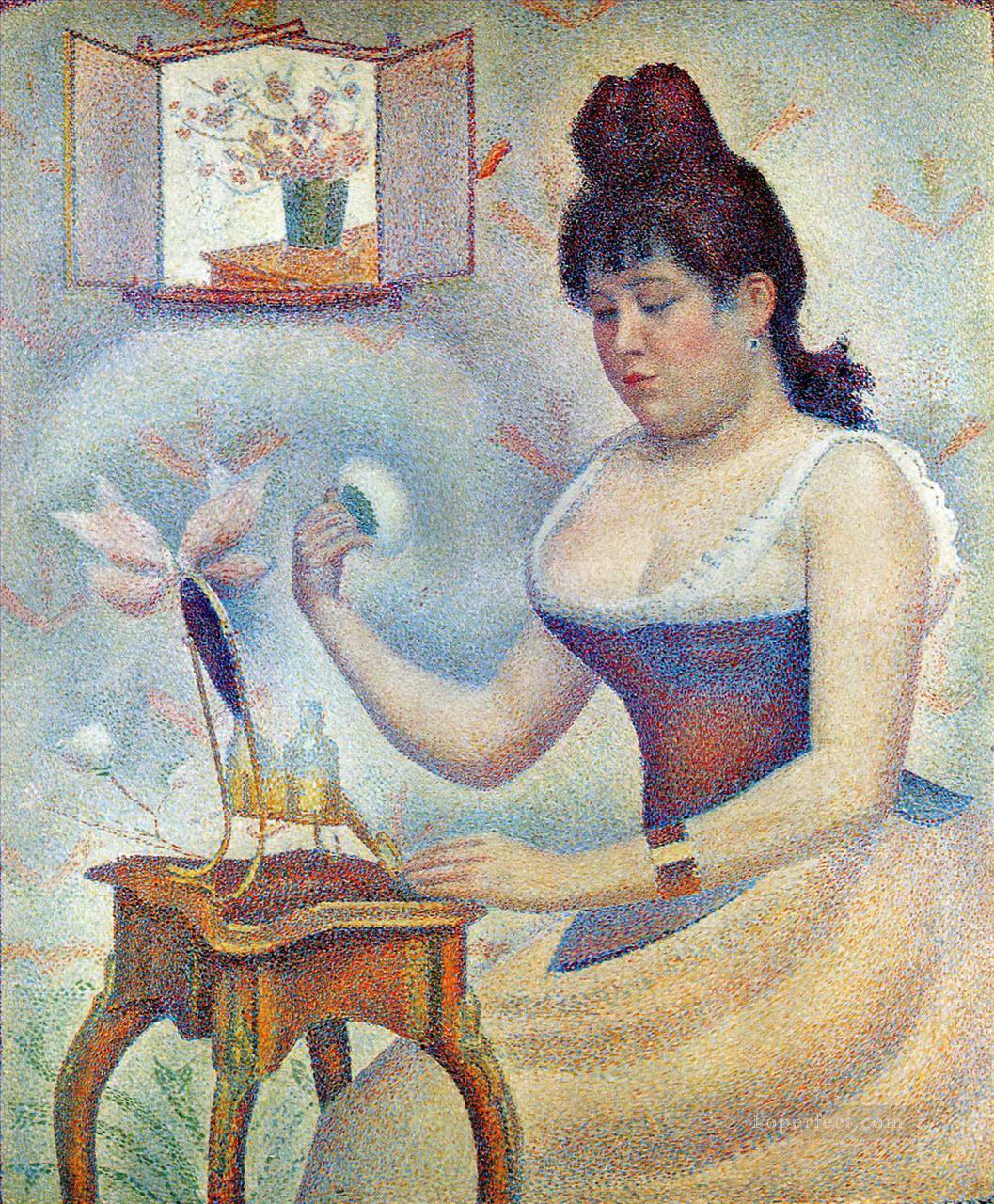 Mujer joven empolvándose 1890 Pintura al óleo